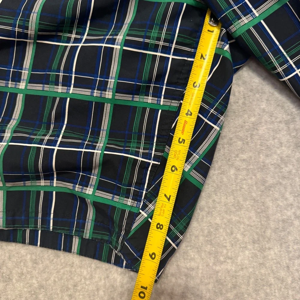 Nike Mens Plaid Swim Trunks Navy Blue Green‎ White Large Beach Summer